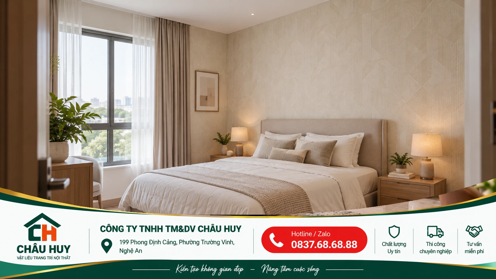 Giấy dán tường phòng ngủ tại Vinh
