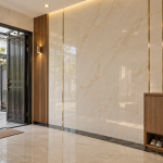 Mẫu sảnh vào nhà ốp PVC vân đá
